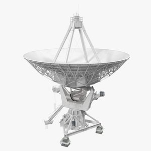 big parabolic satellite dish 3D model