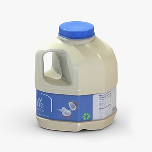 Supermarket Milk Bottle 05 Low Poly PBR Realistic 3D model