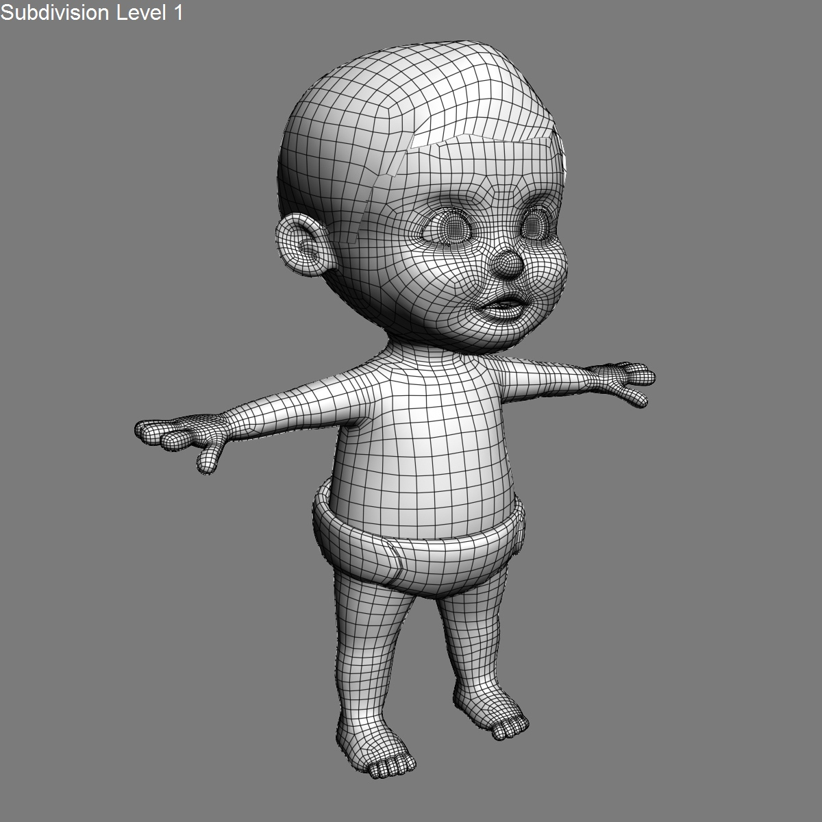 max rigged cartoon baby character