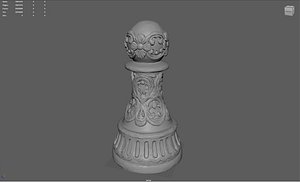 FLORAL GLORY Neoclassical Master Sculpt Chess Pawn 3D print model