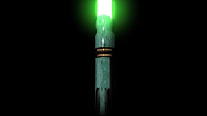 star green lightsaber hilt 3d model