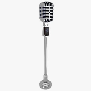 3d model vintage microphone