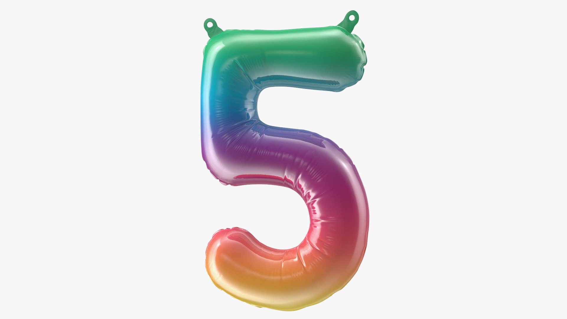 Balloon Numbers 5 Rainbow 3D model preview
