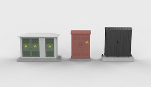 Electric Substation set 02 3D model