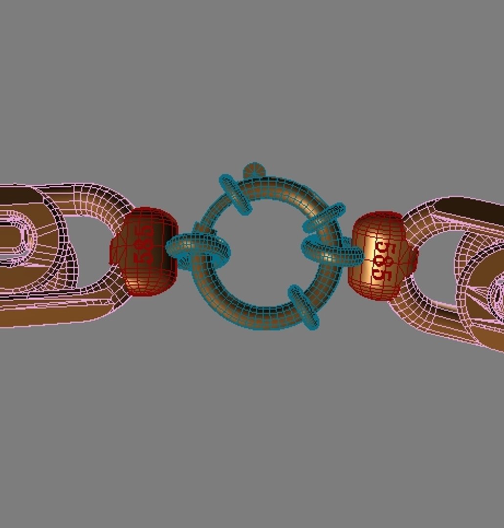 3d Chain Gold Snail Model