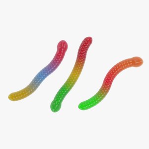 3D Gummy Worms model