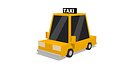Cartoon Taxi Cab Car Low Poly Stylized Vehicle