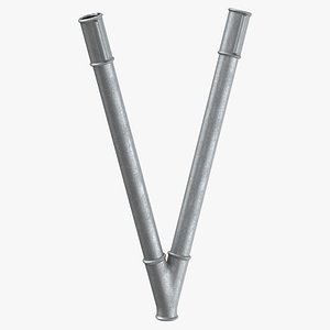 3D model galvanized steel pipe letter