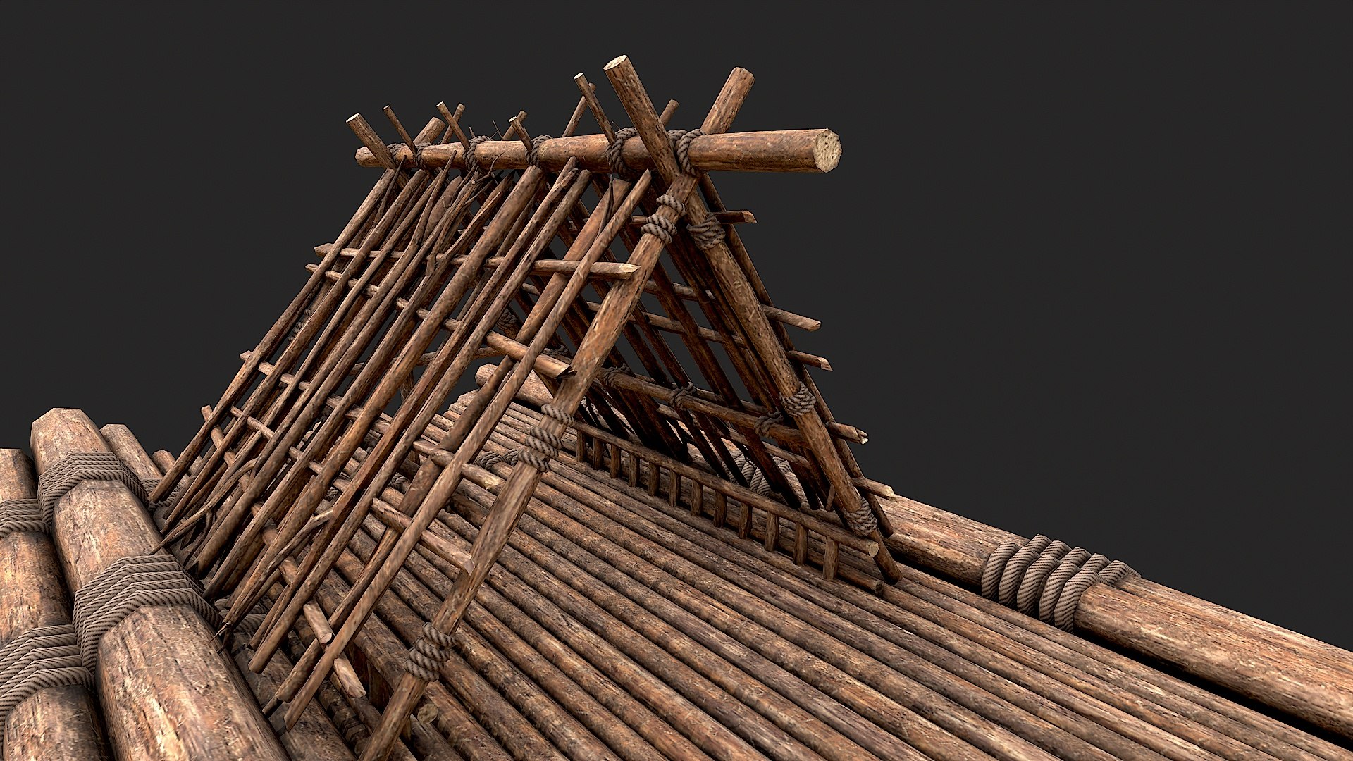 Primitive Wooden Raft Survival Boat 3D Model - TurboSquid 2359647