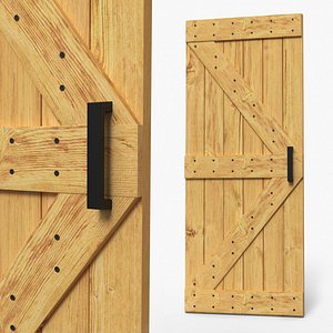 Handled Timber Storage Door With Diagonal Bracing