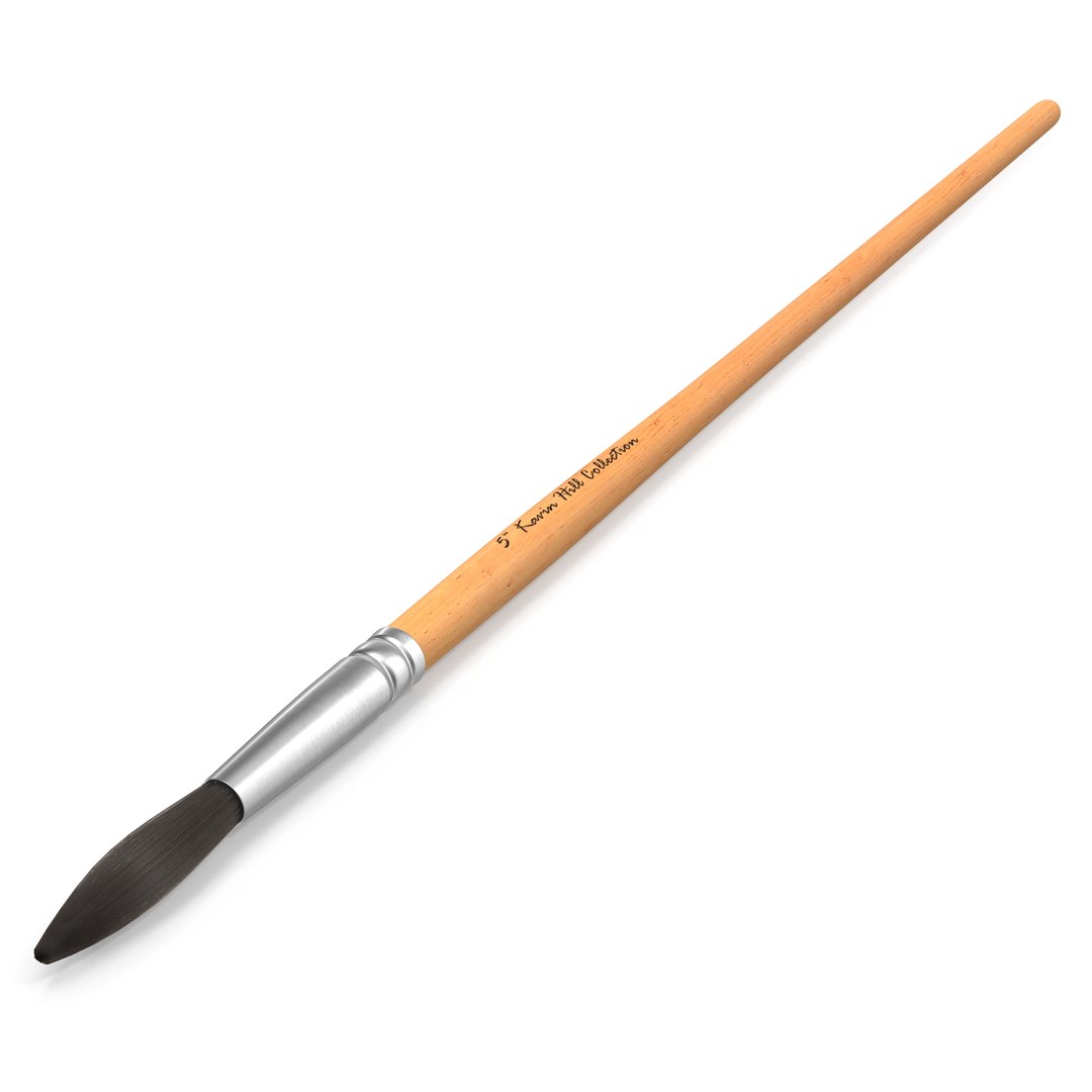 Paint Brush Round with Fur 3D Model 3D model preview