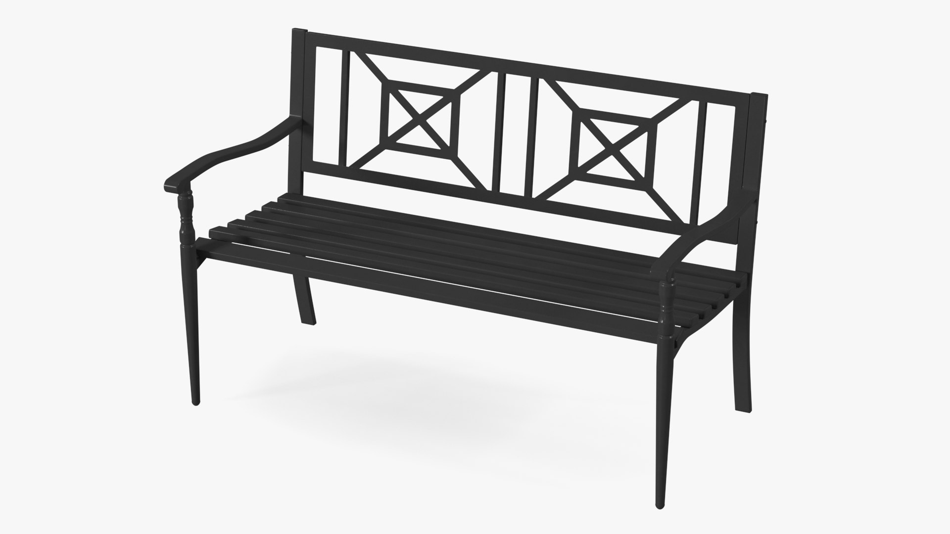 Urban Park Bench 3D model preview