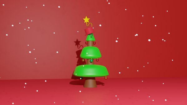 Cartoon christmas tree 3D model - TurboSquid 1992740