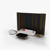 Pharoah Living Room Set - Luxury Sofa Armchair Tables Ceiling