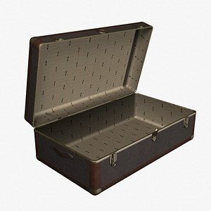 3D model Vintage travel trunk VR / AR / low-poly