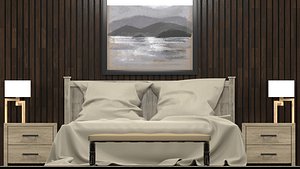 3D Bed Model for Interior Design 3D