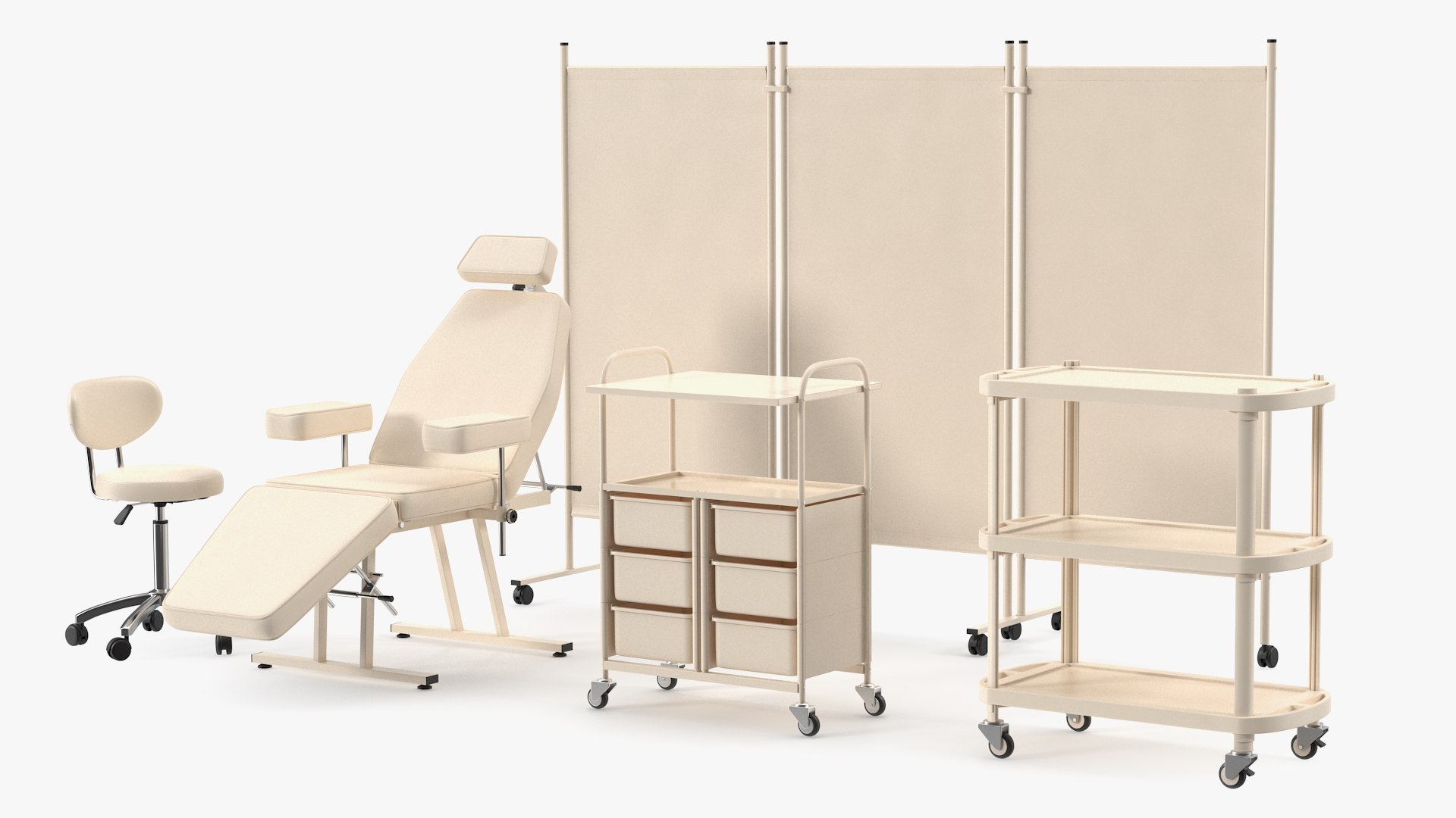 3D Model Doctors Office Furniture Set Beige TurboSquid 2068859