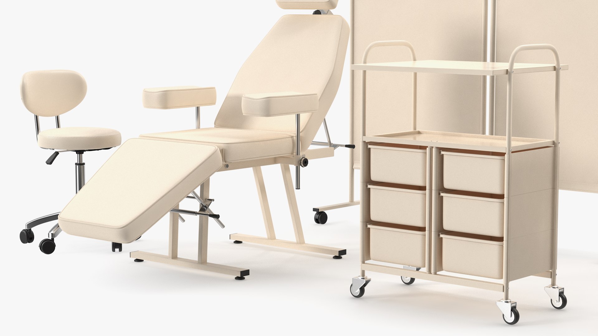 3D model Doctors Office Furniture Set Beige TurboSquid 2068859