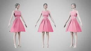 3D Dress 33 Tickle Me Pink