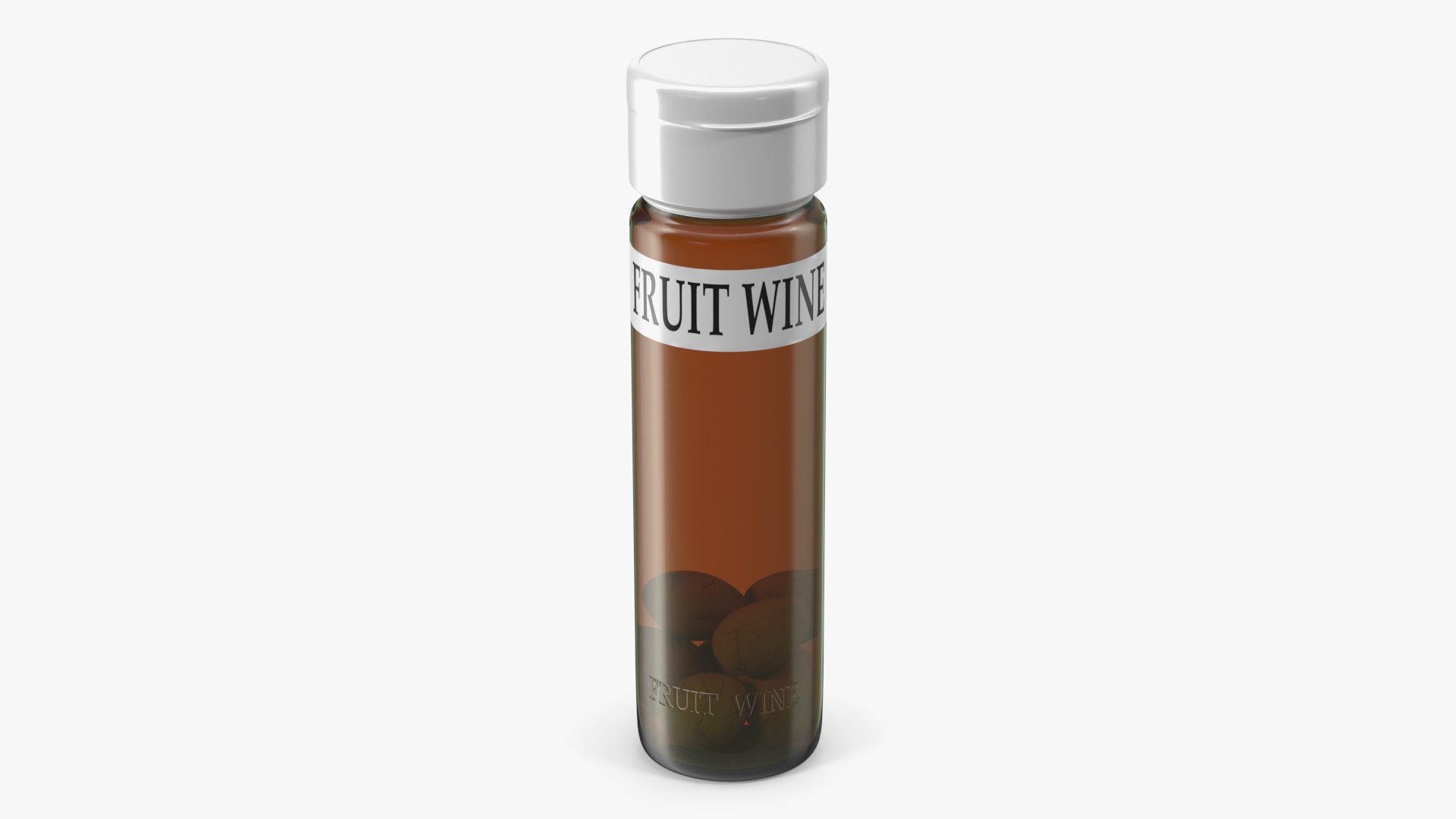 Fruit Wine in Glass Bottle 3D model preview