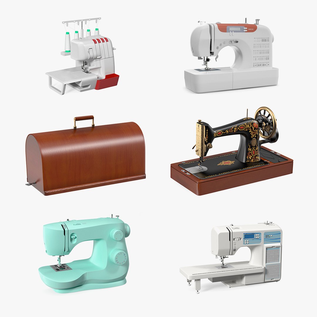 Sewing Machines Collection 4 3D model preview
