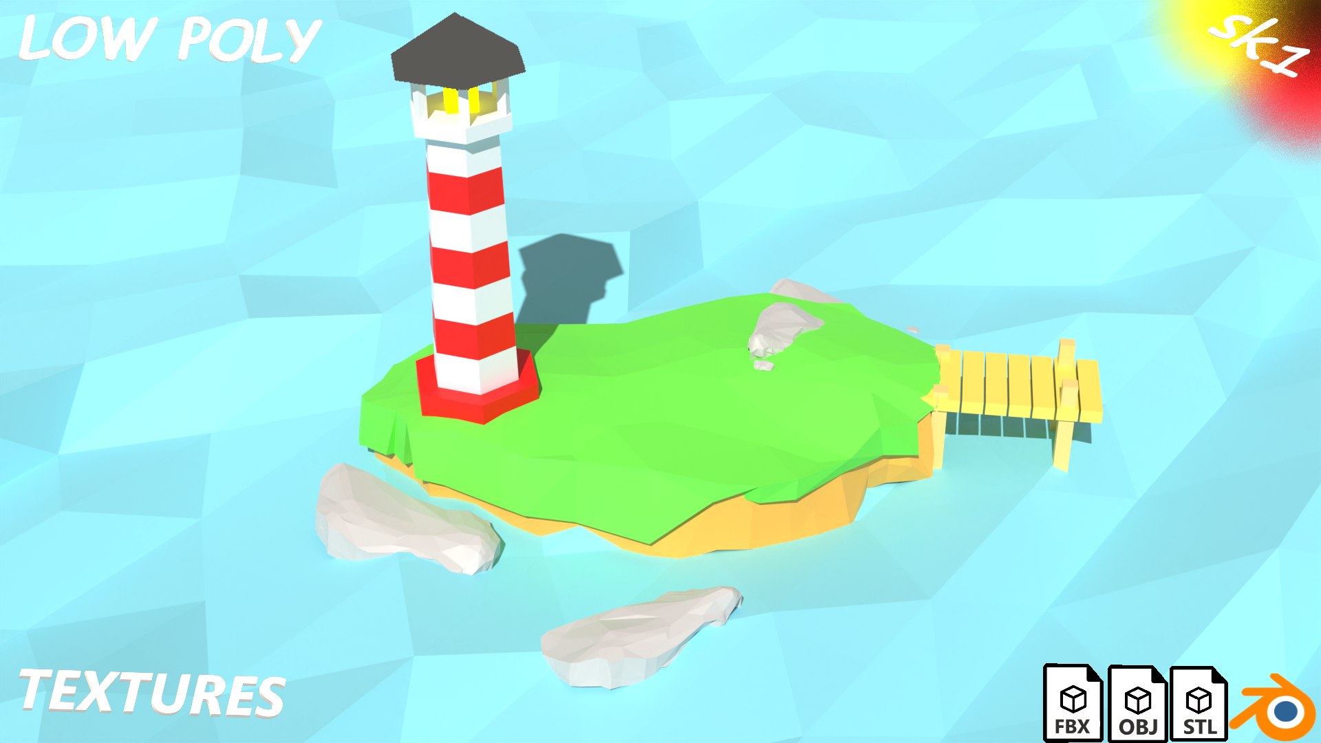 Quay with lighthouse 3D - TurboSquid 2176528