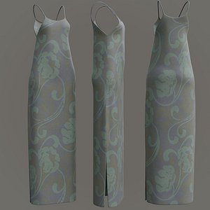 3D model 3D Female sleeveless dress - Double slit dress