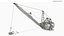 Patriot Mining Dragline With Long Boom White Rigged 3D model