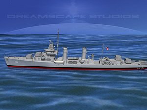anti-aircraft destroyers class gleaves 3d 3ds