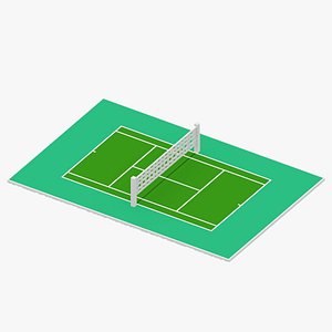 Voxel Tennis Court 3D model