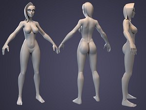 3D model stylized female basemesh