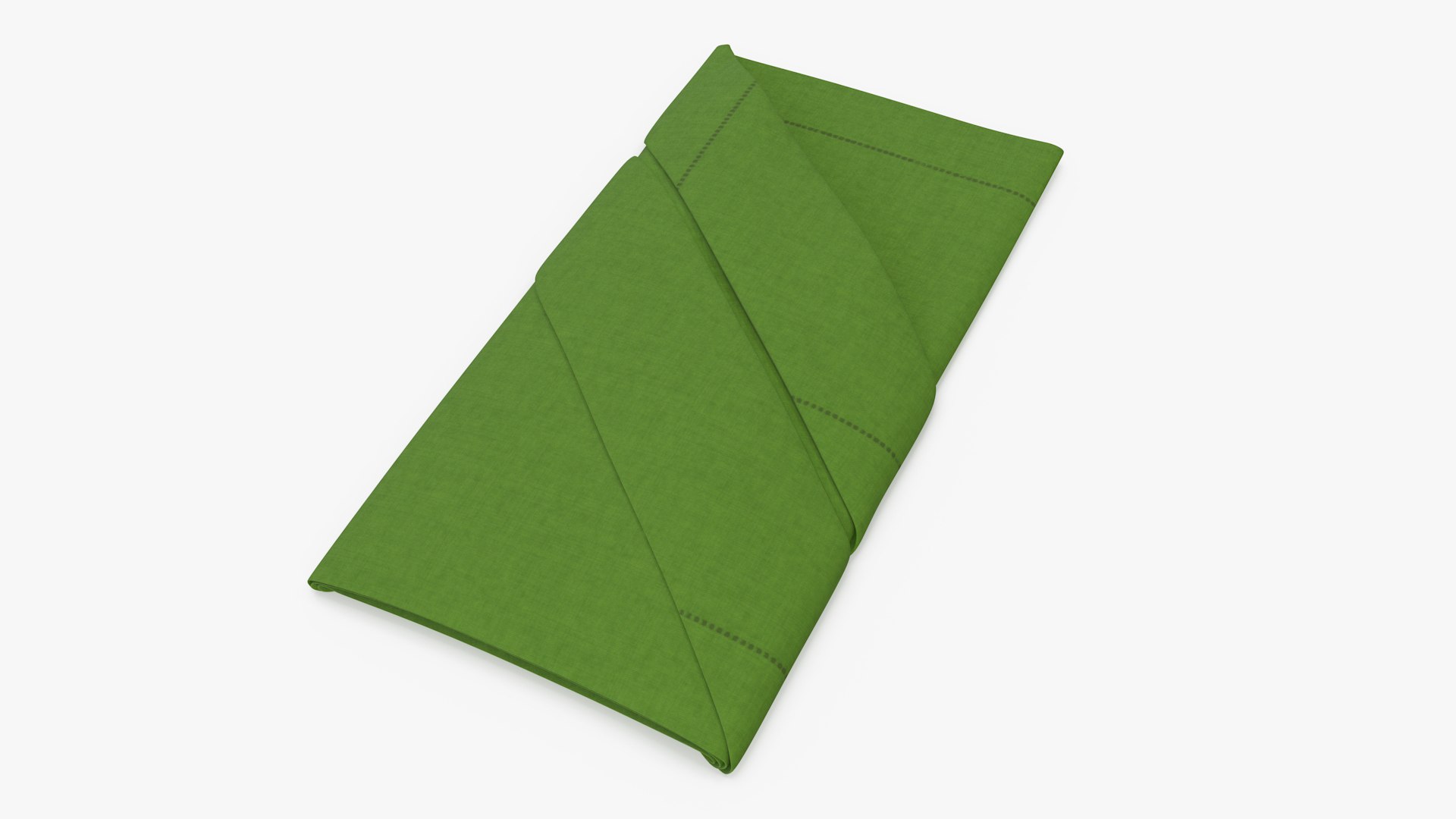 Buffet Napkin Fold Green 3D model preview