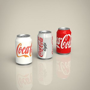Coca cola can set 3D model