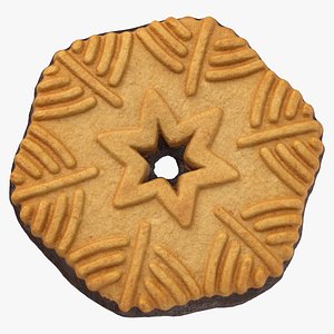 Christmas Chocolate Biscuit 01 3D model