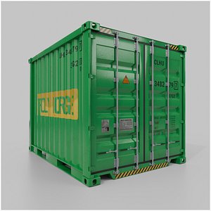 3D 10ft Shipping Container - Customizable with Interior and Exterior model