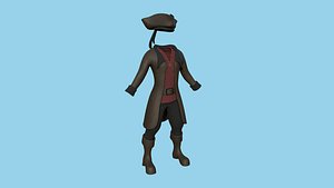 Pirate Costume 08 Brown Red - Character Design Fashion 3D
