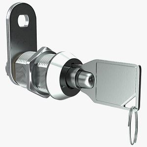 Tubular Lock with Key 3D model