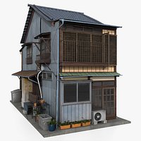 Old Japanese House Tokyo Showa Era Residential Exterior PBR