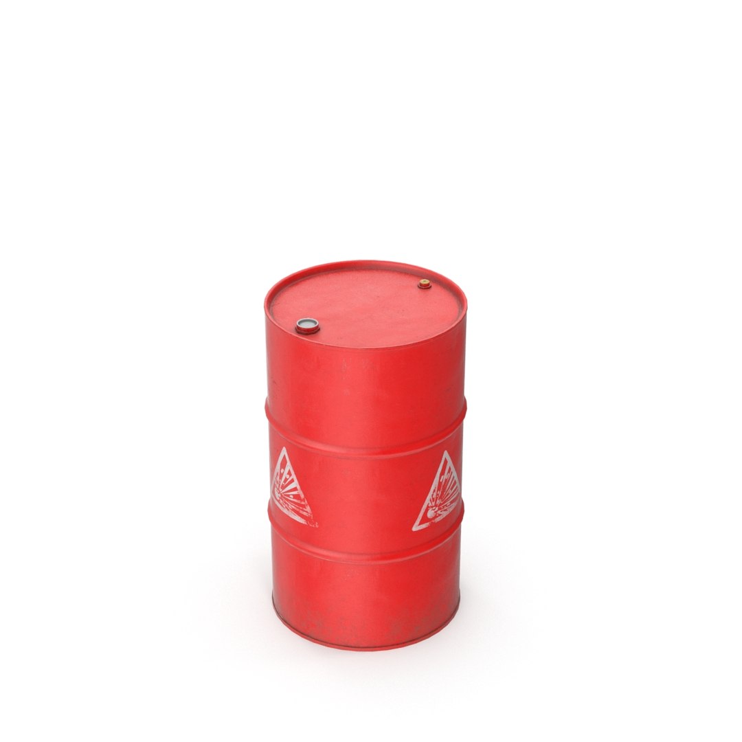 Explosive Red Oil Barrel 3D Model - TurboSquid 1187365