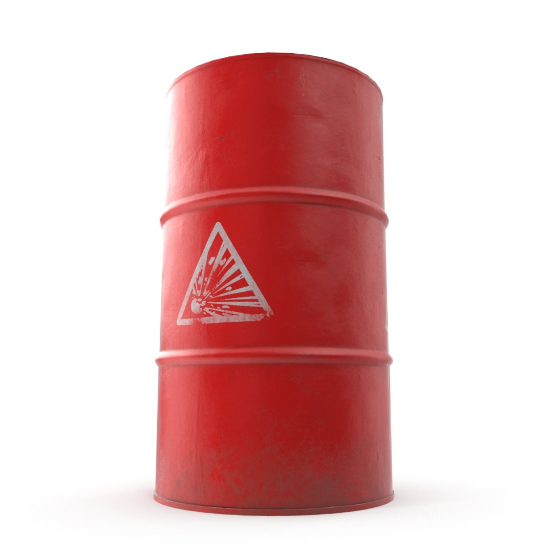 Explosive Red Oil Barrel 3D Model - TurboSquid 1187365