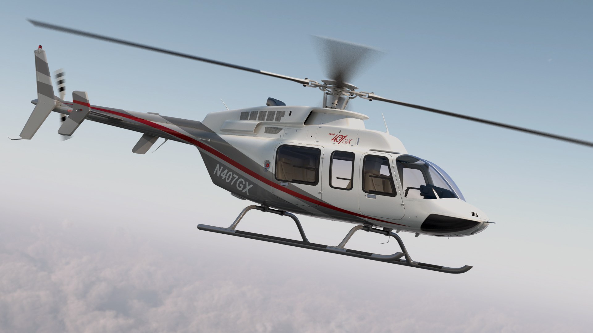 Bell 407 GX Utility Helicopter 3D model preview