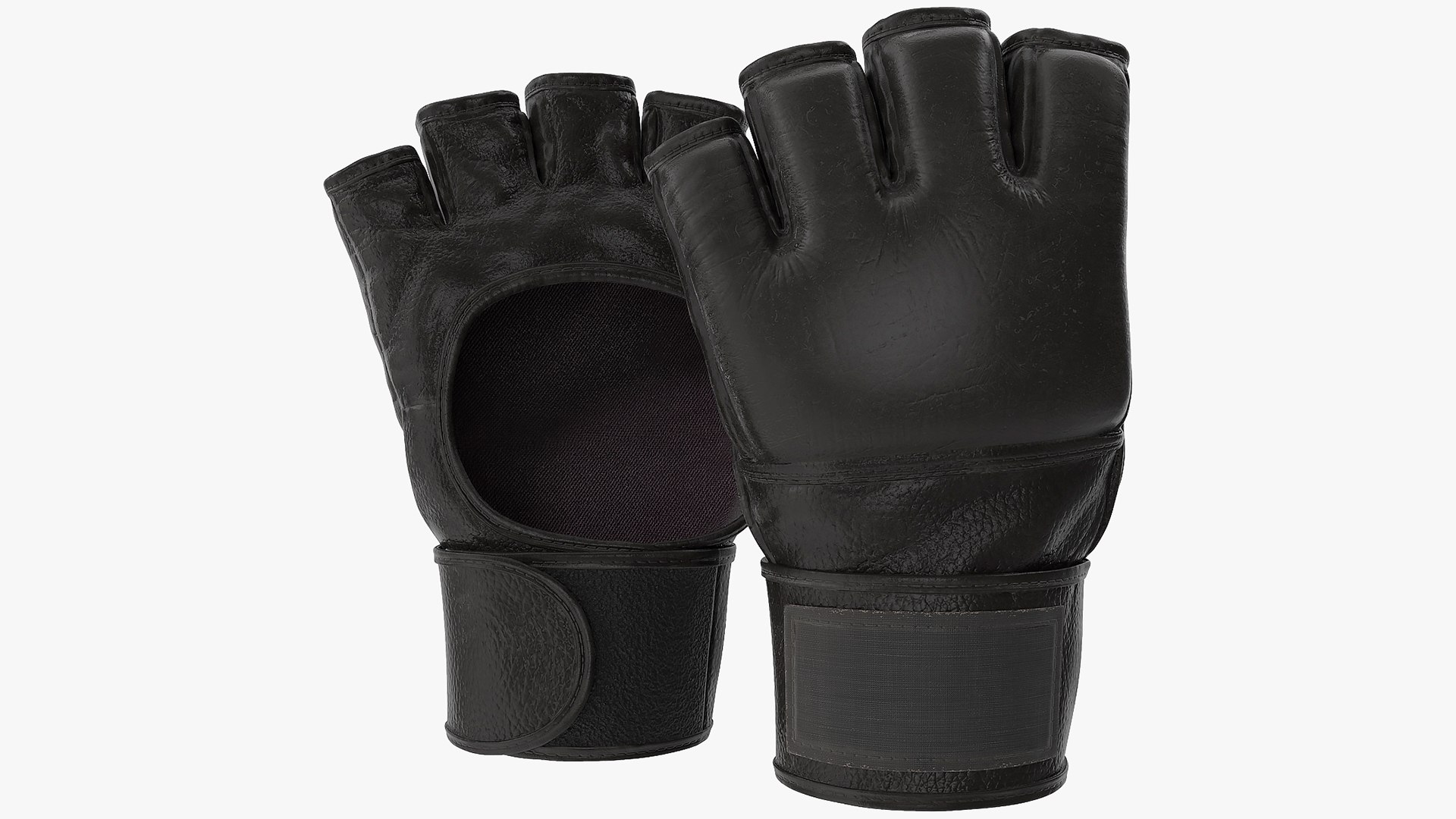 Leather Fight Gloves 3D model preview