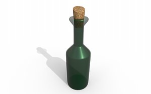 Glass Bottle With Cork 3D