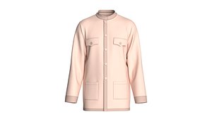 3D Men Mandarin Collar Multi Pocket Shirt