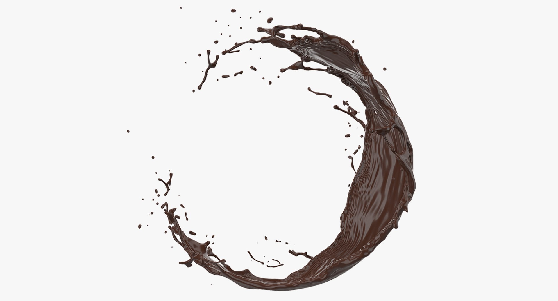 Chocolate Splash in Air 3D model preview