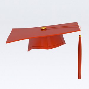 Red Bachelors Graduation Cap