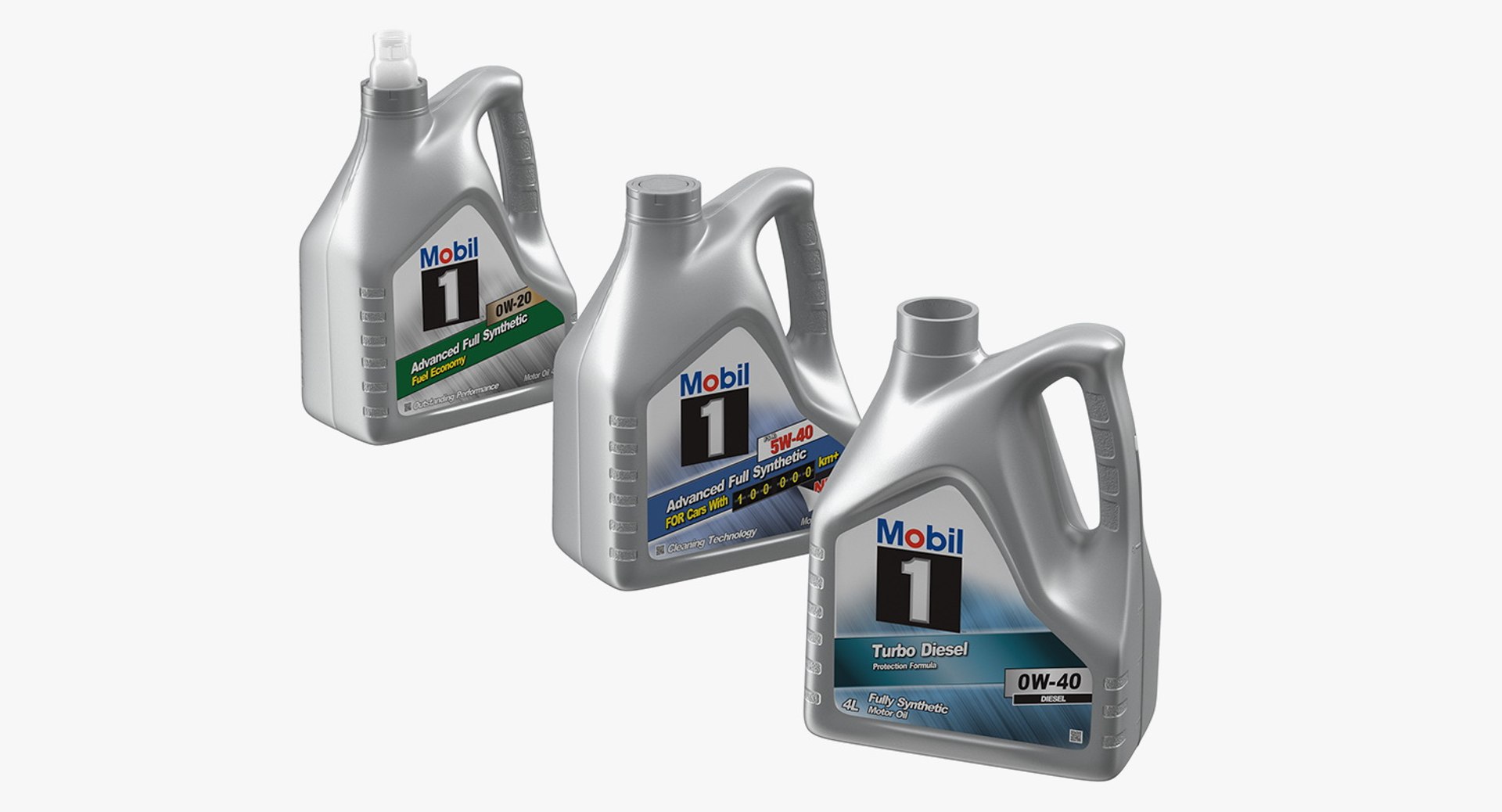 Engine Mobil Oil Bottles 3D Models 3D model preview