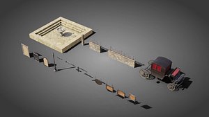 3D Medieval public property props