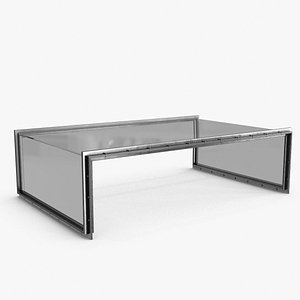 3D Waterfall Glass Iron Coffee Table