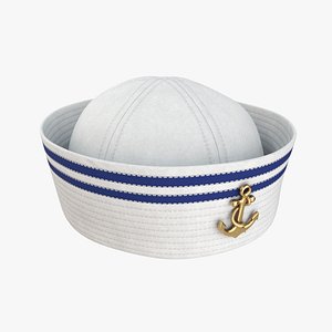 3D Navy sailor hat